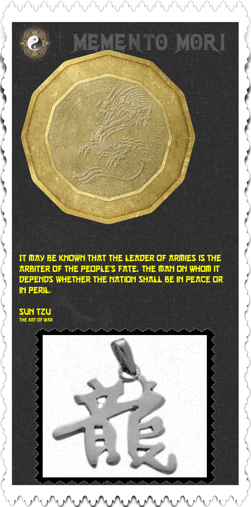 Genuine Sterling Silver Chinese DRAGON Zodiac Pendant