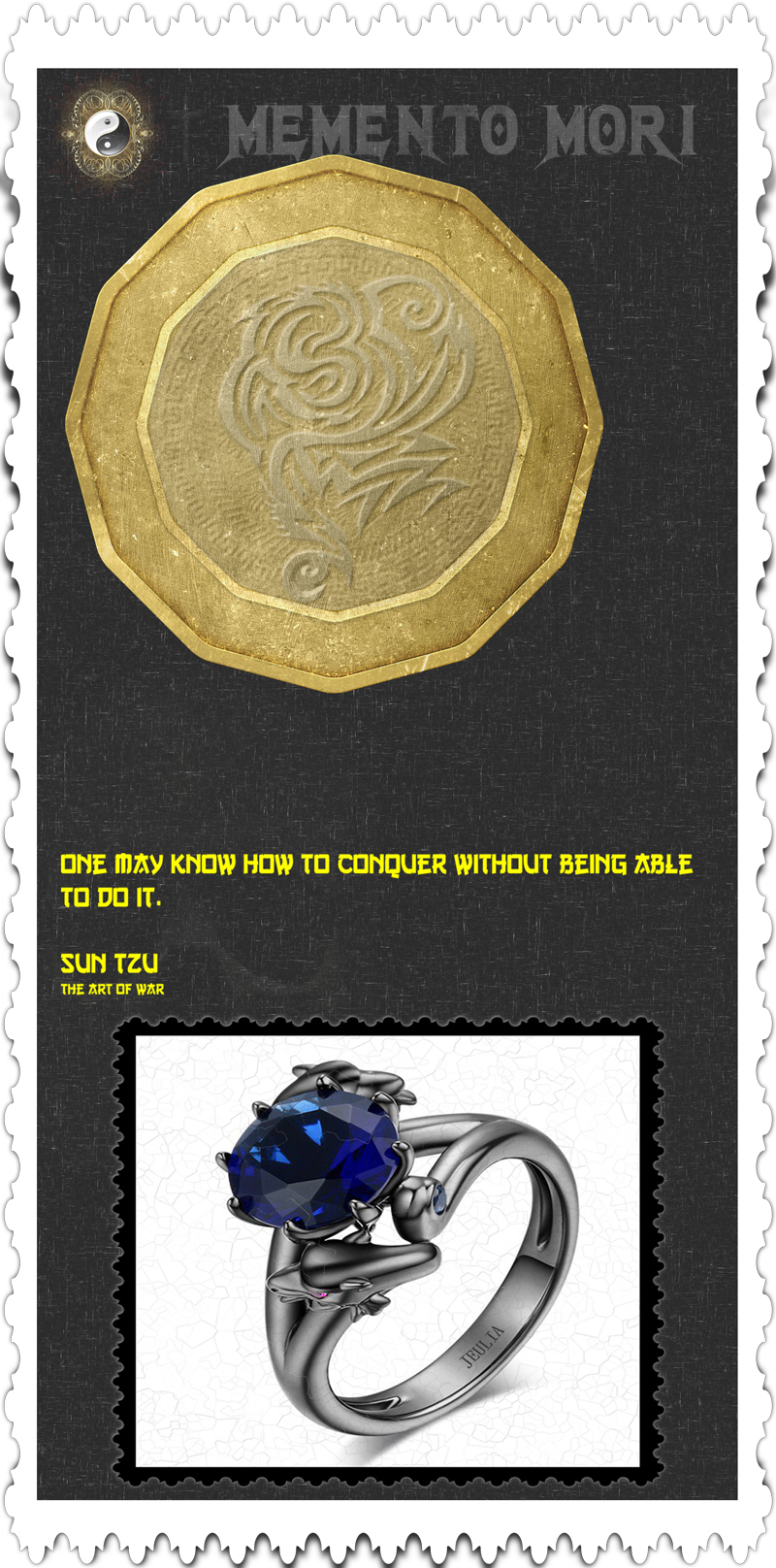 Jeulia 3.0 CT Round Cut Created Sapphire Dragon Ring