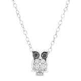 black diamond owl pendant 